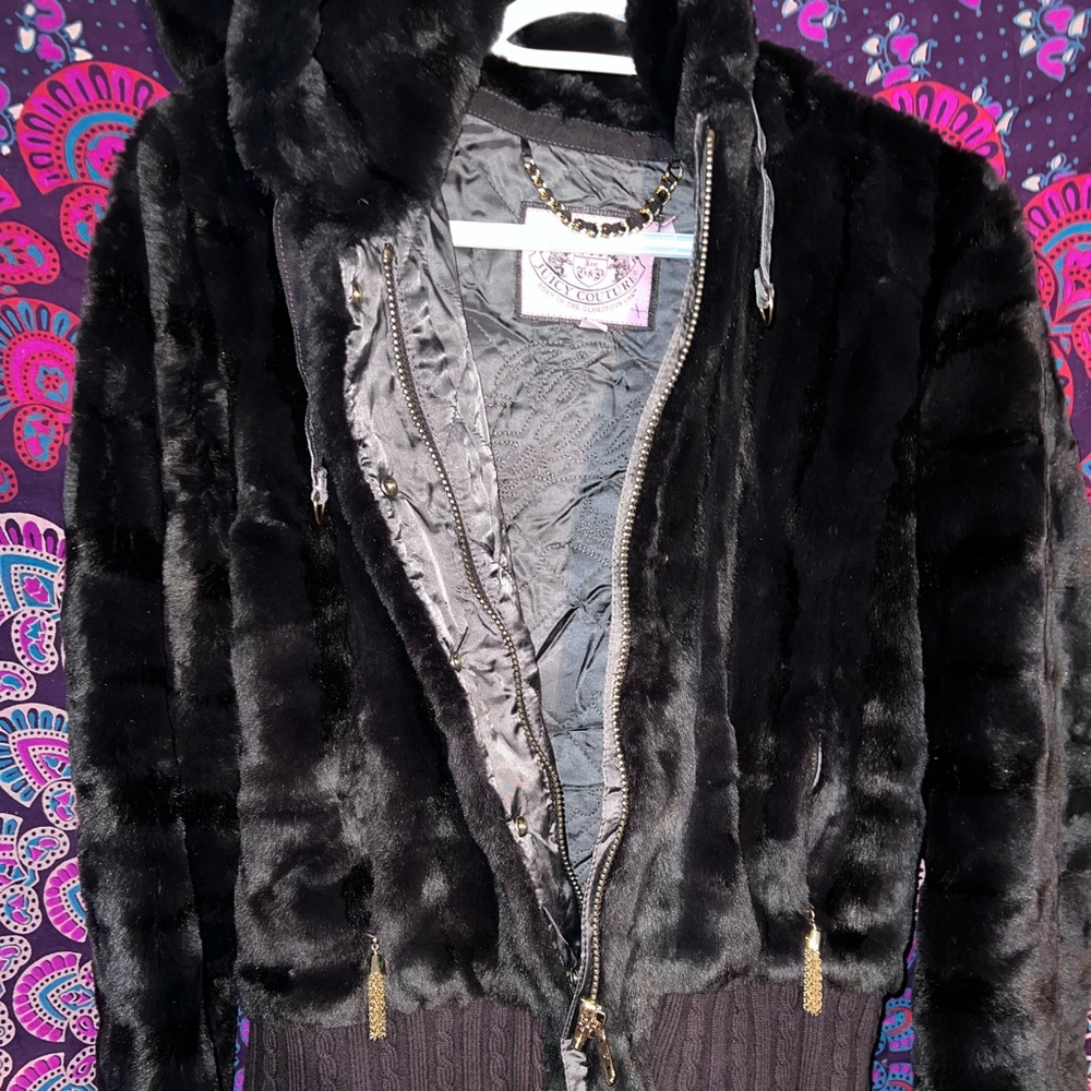Juicy Couture Hooded Fur Sweater / Jacket